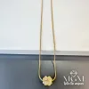 Zirkon Taşlı Zincir Çelik Uç Kısmı Pirinç Kolyeler 40 + 5 Cm Uzatma Payı - Kl0108