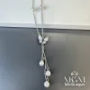Çelik Sedef Taşlı İncili Kolye - Kl0170