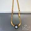Çelik Taşlı İtalyan Kolye - Kl0085