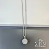 Rodyum Zirkon Taşlı Zincir Çelik Uç Kısmı Pirinç Kolyeler 40 + 5 Cm Uzatma Payı - Kl0119