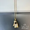Çelik Zirkon Taşlı Anahtar Kilit Kolye - Kl0158