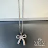 Çelik Zirkon Taşlı Fiyonk Kolye - Kl0147