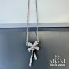 Çelik Zirkon Taşlı Fiyonk Kolye - Kl0153