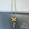 Çelik Zirkon Taşlı Fiyonk Kolye - Kl0154