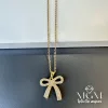 Çelik Zirkon Taşlı Fiyonk Kolye - Kl0148
