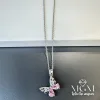 Çelik Zirkon Taşlı Kelebek Kolye - Kl0142