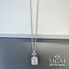 Rodyum Zirkon Taşlı Zincir Çelik Uç Kısmı Pirinç Kolyeler 40 + 5 Cm Uzatma Payı - Kl0134