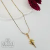 Zirkon Taşlı Zincir : Çelik Çelik Kolye 40+5 Cm - Kl0239