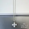 Rodyum Zirkon Taşlı Zincir Çelik Uç Kısmı Pirinç Kolyeler 40 + 5 Cm Uzatma Payı - Kl0132