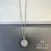 Rodyum Zirkon Taşlı Zincir Çelik Uç Kısmı Pirinç Kolyeler 40 + 5 Cm Uzatma Payı - Kl0123