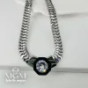 Rodyum Zirkon Taşlı Çelik Çelik Kolye 40+5 Cm - Kl0195