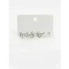 Çiçek Detaylı Altılı Küpe - Kp00569
