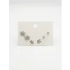 Çiçek Detaylı Altılı Küpe - Kp00628