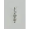 Çiçek Detaylı Sallantılı Göbek Piercing - Pg0054