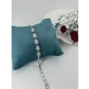 Rodyum Zirkon Taşlı Pirinç Zirkon Bileklikler 19 Cm  - Kbl0298