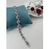 Rodyum Zirkon Taşlı Pirinç Zirkon Bileklikler 18+2 Cm  - Kbl0296