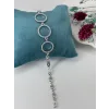Rodyum Zirkon Taşlı Pirinç Zirkon Bileklikler 20 Cm  - Kbl0287