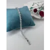 Rodyum Zirkon Taşlı Pirinç Zirkon Bileklikler 18+2 Cm  - Kbl0297