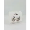 Rodyum Zirkon Taşlı Pirinç Küpeler - Kp00444