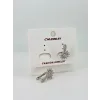 Rodyum Zirkon Taşlı Pirinç Küpeler - Kp00468
