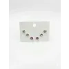 Çok Renkli Tektaş Altılı Küpe - Kp00634