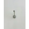 Rodyum Zirkon Taşlı Çelik Göbek Bar Uzunluğu : 13 Mm / Bar Kalınlığı 1.41 Mm /  - Pg0131