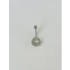 Rodyum Zirkon Taşlı Çelik Göbek Bar Uzunluğu : 13 Mm / Bar Kalınlığı 1.41 Mm /  - Pg0030