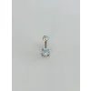 Rodyum Zirkon Taşlı Çelik Göbek - Pg0132