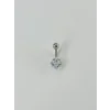 Rodyum Zirkon Taşlı Çelik Göbek - Pg0040