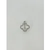 Rodyum Zirkon Taşlı Çelik Göbek Bar Uzunluğu : 13 Mm / Bar Kalınlığı 1.41 Mm /  - Pg0119