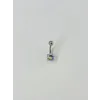 Rodyum Zirkon Taşlı Çelik Göbek - Pg0011