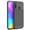Huawei P40 Lite E Kılıf Auto Focus Karbon Kapak - Siyah