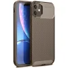 İphone 11 Kılıf Auto Focus Karbon Kapak - Kahverengi