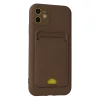 İphone 11 Kılıf Kelvin Kartvizitli Silikon - Kahverengi