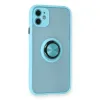 İphone 11 Kılıf Montreal Yüzüklü Silikon Kapak - Buz Mavi