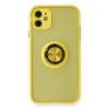 İphone 11 Kılıf Montreal Yüzüklü Silikon Kapak - Sarı