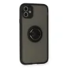 İphone 11 Kılıf Montreal Yüzüklü Silikon Kapak - Siyah