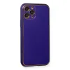 İphone 11 Pro Kılıf Coco Deri Silikon Kapak - Mor