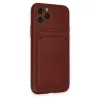 İphone 11 Pro Kılıf Kelvin Kartvizitli Silikon - Bordo