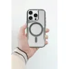 İphone 11 Pro Max Kılıf Boyi Magsafe Silikon Kapak - Gümüş
