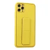 iPhone 11 Pro Max Kılıf Coco Deri Standlı Kapak - Sarı