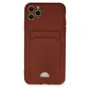 İphone 11 Pro Max Kılıf Kelvin Kartvizitli Silikon - Bordo
