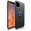 İphone 11 Pro Max Kılıf Range Yüzüklü Silikon - Siyah-mavi