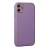 İphone 12 Kılıf Coco Deri Silikon Kapak - Lila