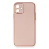 İphone 12 Kılıf Coco Deri Silikon Kapak - Pembe