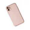 İphone 12 Kılıf Coco Deri Silikon Kapak - Pudra