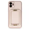 İphone 12 Kılıf Coco Elit Kapak - Pudra
