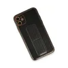 İphone 12 Kılıf Coco Karbon Standlı Kapak - Siyah