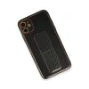 İphone 12 Kılıf Coco Karbon Standlı Kapak - Siyah
