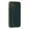 İphone 12 Kılıf Coco Karbon Standlı Kapak - Yeşil